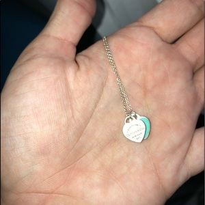 Tiffany’s mini double heart tag pendant